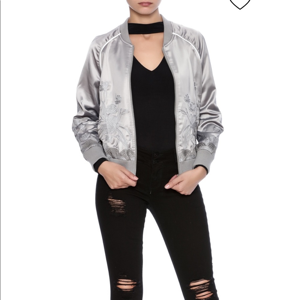 Embroidered bomber jacket